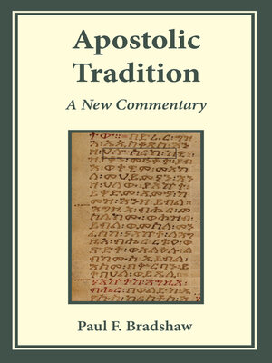 cover image of Apostolic Tradition